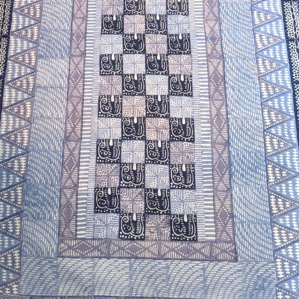 African Zimbabwe Lavender and Deep Purple Patterned Table Runner 100% Cotton